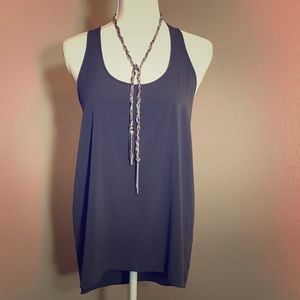 Frenchie Silky sleeveless high-low top